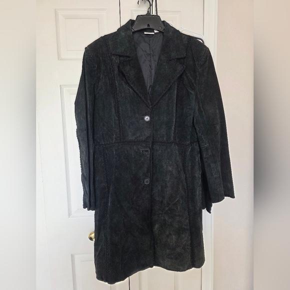 Womens Black Leather coat - Picture 4 of 8